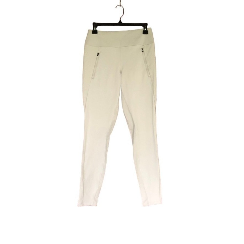Athleta Peak Hybrid Fleece Tight Legging Pants Sz SP Gray Zip Pockets Activewear